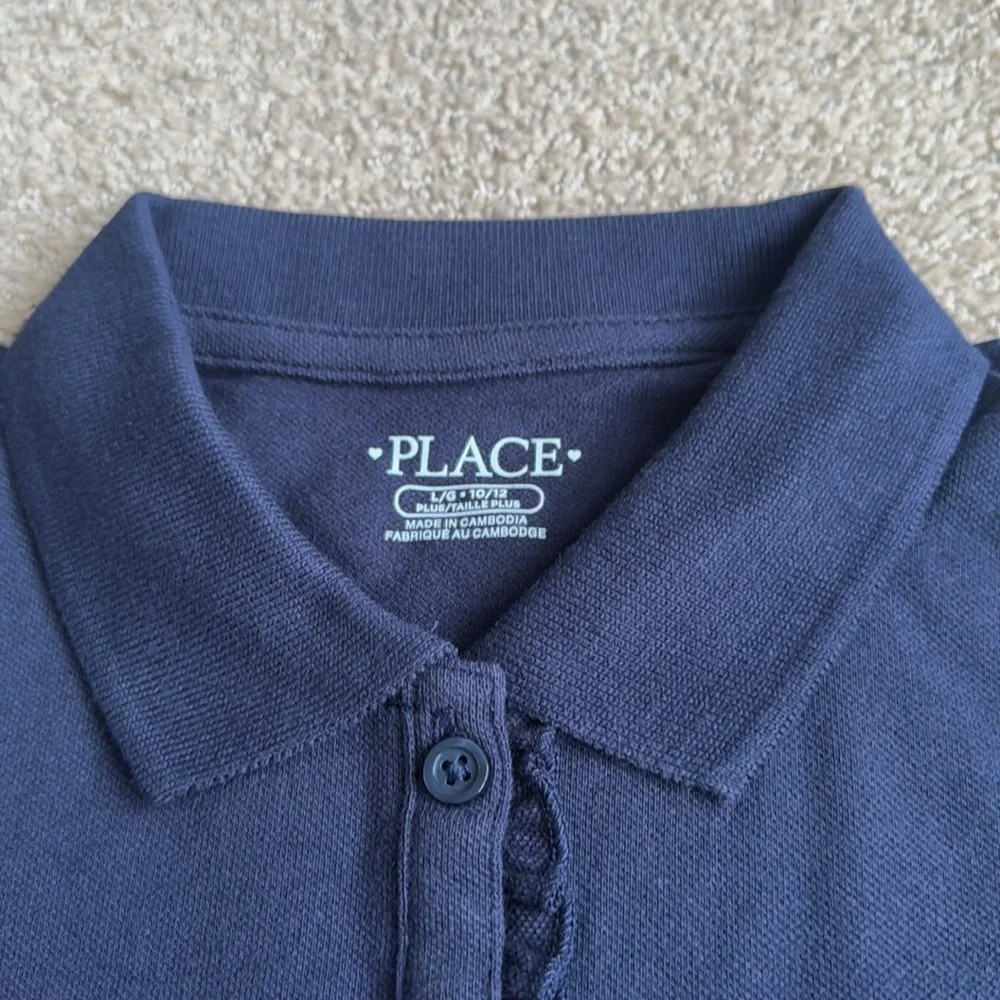 153 NWT The Children's Place Girls' Short‎ Sleeve Ruffle Polo -Size: Large Plus